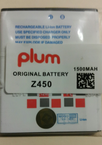 Bateria Pila Plum Z450 1500 Mah 3.7 V