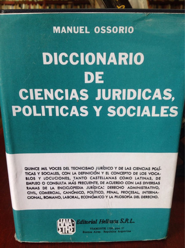 Diccionario De Ciencias Jurídicas Políticas Y Sociales