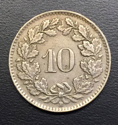 Swi241 Moneda Suiza 10 Rappen 1949 Vf-xf Ayff