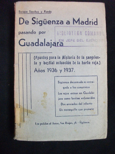 De Sigüenza A Madrid Pasando Por Guadalajara,enrique Sánchez