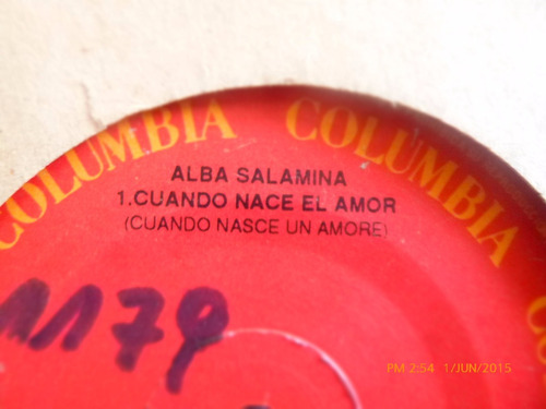 Vinilo Single De Alba Salamina - Cuando Nace El Amor(  H64