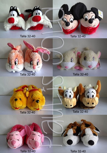 Babuchas Hello Kitty, Winnie Pooh,silvestre, Muñecos Disney,