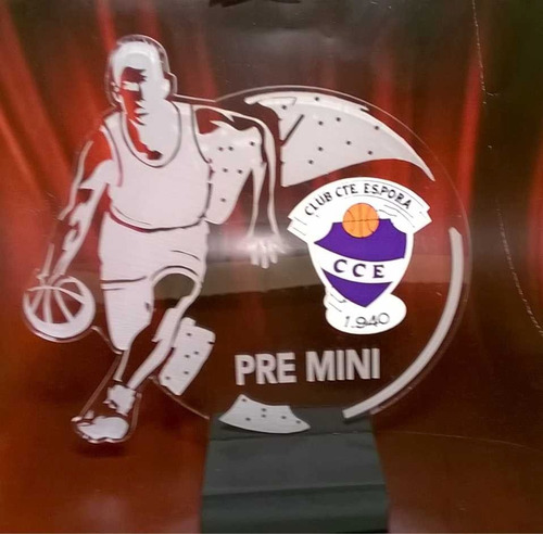 Trofeo Medalla Acrilico Futbol Basquet X 15 Cm Color