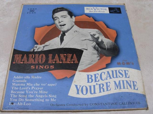 Psicodelia: Disco Vinil Mario Lanza Because Mine D2-bol3 Dkk