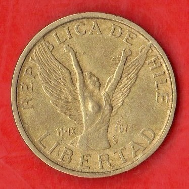 Chile 10 Pesos 1986 - Chilena Alada Rompe Cadenas -