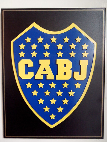 Cuadro Escudo Fútbol, Boca Juniors Madera C/relieve