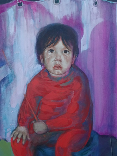 Niño Con Pelota - Original De Anibal Carreño