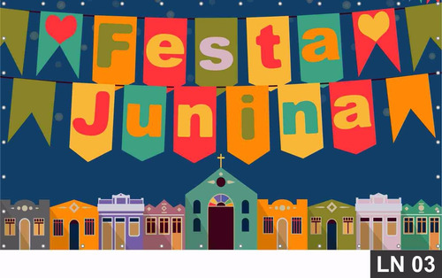 Imagem 3 de 6 de Festa Junina Painel 3,00x2,00m Lona Festa Banner Aniversário