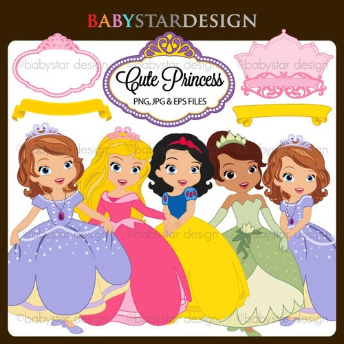 Kit Imprimible Princesas Disney Imagenes Clipart Cod 13