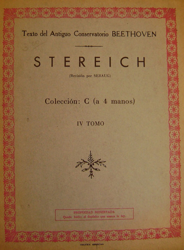 Stereich-coleccion C (a 4 Manos) Tomo Iv-muy Buen Estado