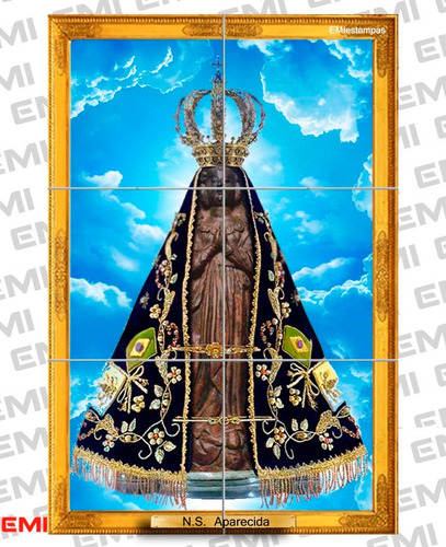 Imagem 1 de 1 de Quadro Azulejo Nossa Senhora Aparecida 30 X 45 Cm
