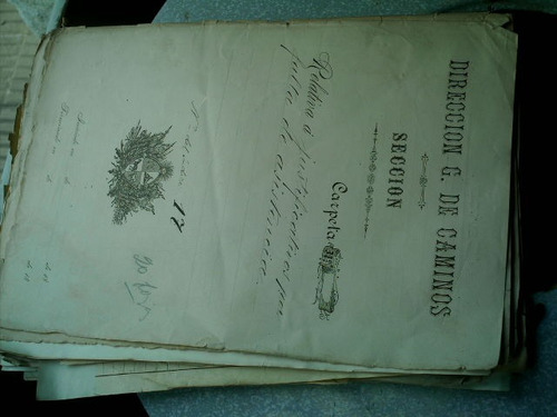 Anttiguo Documento De Direccion General De Caminos Año 1891