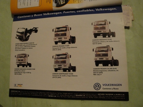 Publicidad Volkswagen Camiones Y Buses Año 1999