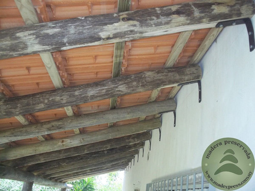 Imagen 3 de 4 de Poste De Eucalipto Tratado 2,20m Para Cerco Perimetral.