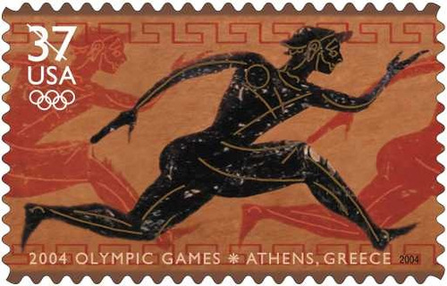 Lámina 45x30cm. Del Sello De Los Juegos Olimpicos De Grecia