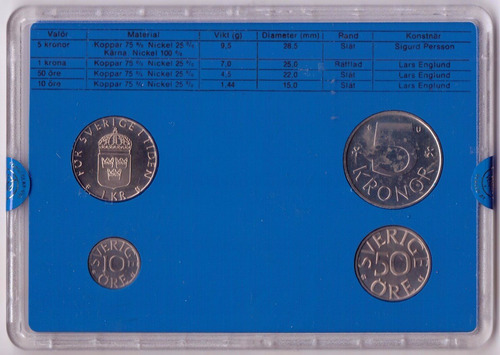 Suecia 10, 50 Ore Y 1,5 Kronor 1985 * Mint *