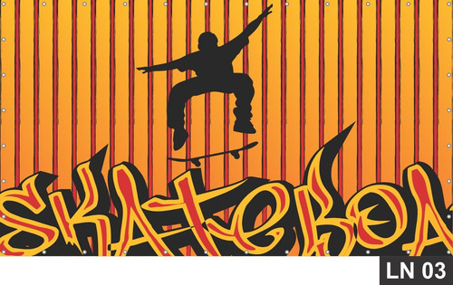 Imagem 4 de 6 de Painel De Festa Skate Skatista Esqueitista 3,00x1,40m Lona