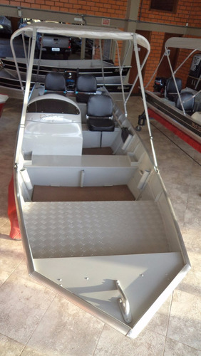Lancha Fortboat Feel 500 Semi Chato C/ Motor 15 Hp Super Mer