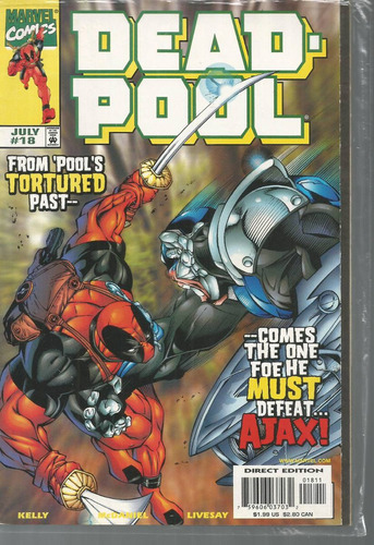 Deadpool N° 18 - Em Inglês - Editora Marvel - Formato 17 X 25,5 - Capa Mole - 1998 - Bonellihq Cx446 H23