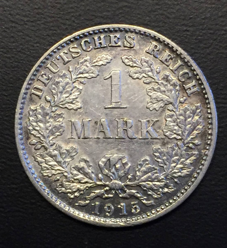 Ale277 Moneda Alemania Imperio 1 Mark 1915 D Xf+ Plata Ayff (Usado)