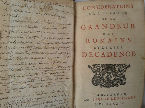 Considerations Sur Grandeur De Romains Montesquieu 1734 1 Ed