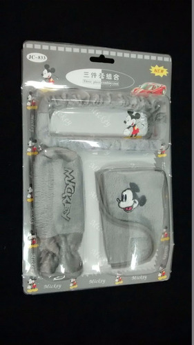 Kit Capa Freio De Mão Câmbio E Retrovisor Interno Mickey