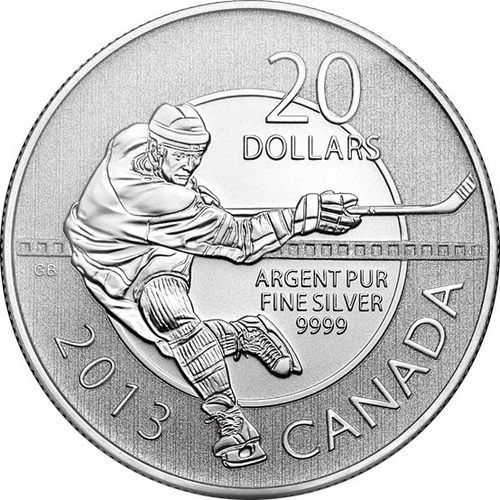 Moneda 20 Dolares Plata Fina 99.99% Pura Hockey Player Unica