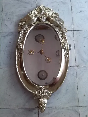 Espejo En Bronce Macizo 8 Kilos Tallado Frances De Palomas (Usado)