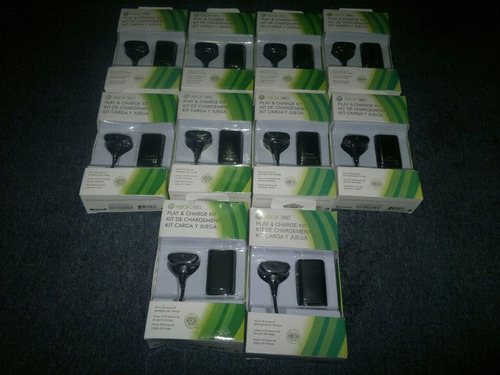 Kit Carga Y Juega En Color Negro,para Xbox 360,checalo (Usado)