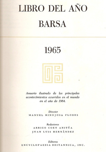 Libro Del Año Barsa 1965 - Britannica