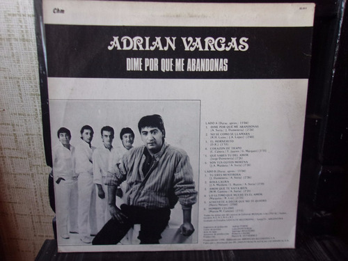 Vinilo Lp Adrian Vargas Dime Por Que Me Abandonas (Usado)