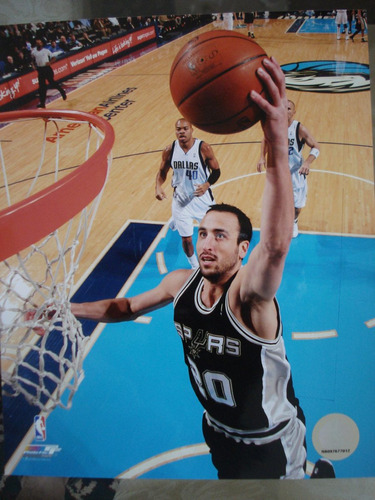 Manu Ginobili 2 Foto Mide 25 X 20 Cms Campeon De La Nba 2014