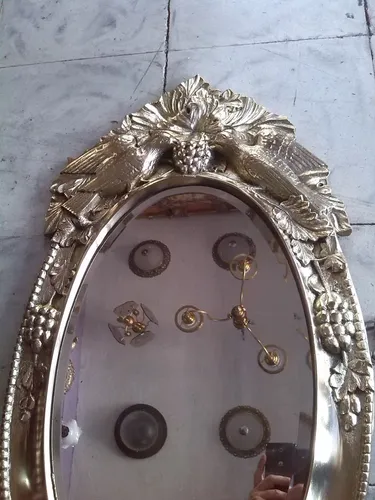 Espejo En Bronce Macizo 8 Kilos Tallado Frances De Palomas (Usado)