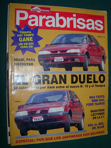 Revista Parabrisas 175 Fiat Tempra Renault Bmw Ford Taurus