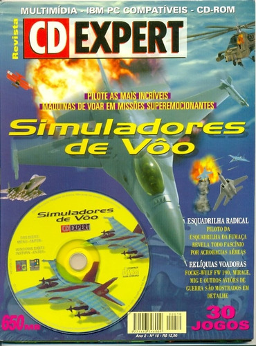 Revista Cd Expert Simuladores De Voo 30 Jogos Completos