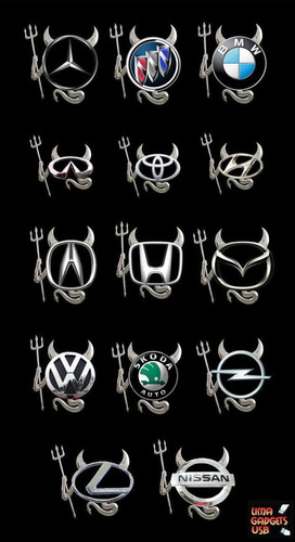 Imagen 1 de 2 de Sticker Cromado Para Carro Moto Diablo 3d