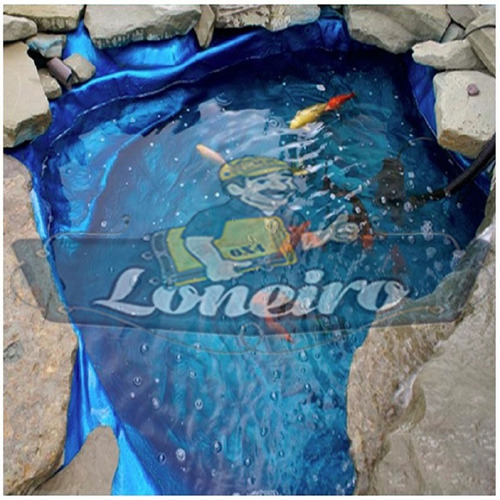 Lona Plástica Azul 4x4 Lago Tanque Peixes Cisterna 300micras
