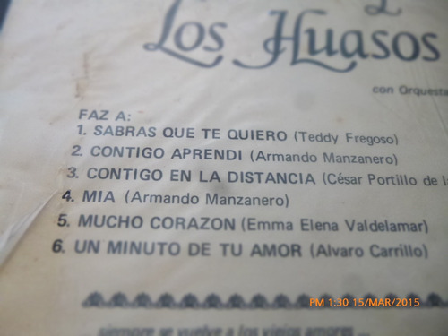 Vinilo Lp De Los Huasos Quincheros -boleros Para Enam (u1140