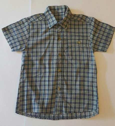 Camisa Cuadrille Para Niño Manga Corta Tela Fina