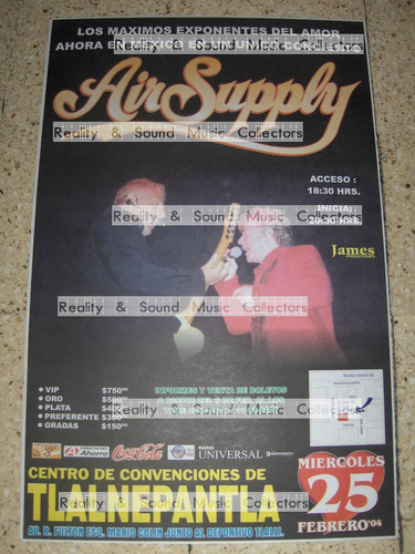 Air Supply Poster Tlane 04 Original De Coleccion