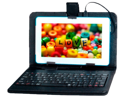 Teclado Con Funda Para Tablet Pc 10 Pulgadas Negro Micro Usb