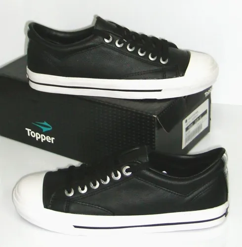 Zapatillas de cuero topper negras sales