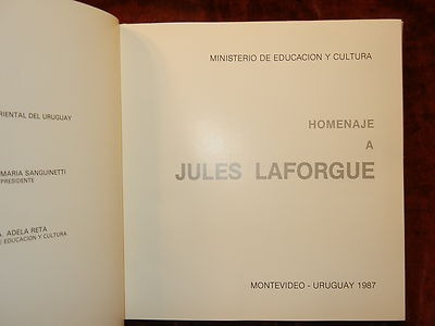 Jules Laforgue Homenaje 1987 Poesia Uruguay Francia Escaso
