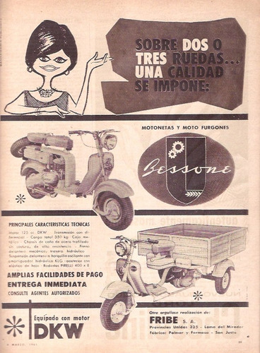 Antigua Publicidad Motos Bessone