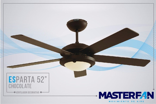 Imagen 3 de 5 de Abanico De Techo Ventilador Modelo Esparta 52 Masterfan