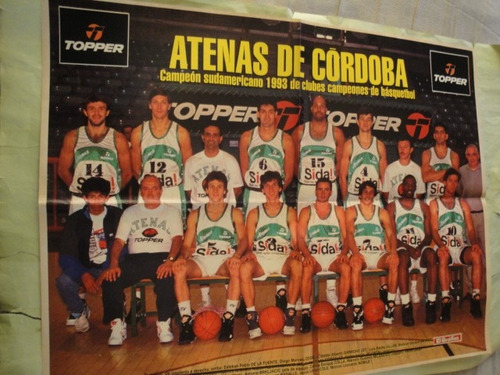 Lamina Basquet Atenas De Cordoba Campeon Sudamericano 1993