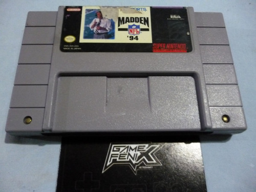 Madden `94 Para Super Nintendo Snes. By Ea Sports. Fenix