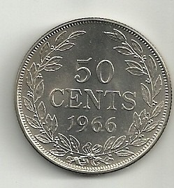 Moneda Liberia (1966) 50 Centavos