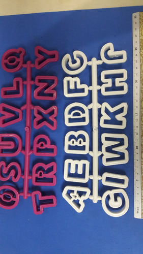 Cortador Letras Abecedario Masa Flexible Reposteria 4,5 Verd