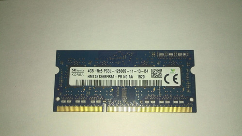 Memoria Ram Laptop Marca Hp Ddr3 4gb Pc3l-12800 1600 Mhz